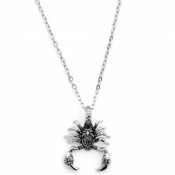 Fort Tempus Silver-Tone Stainless Steel Scorpion Cable Chain Necklace