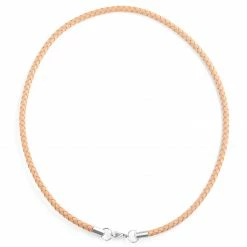 Collin Rowe 5 mm Orange Leather Woven Necklace -MEN NECKLACES shop 5 306