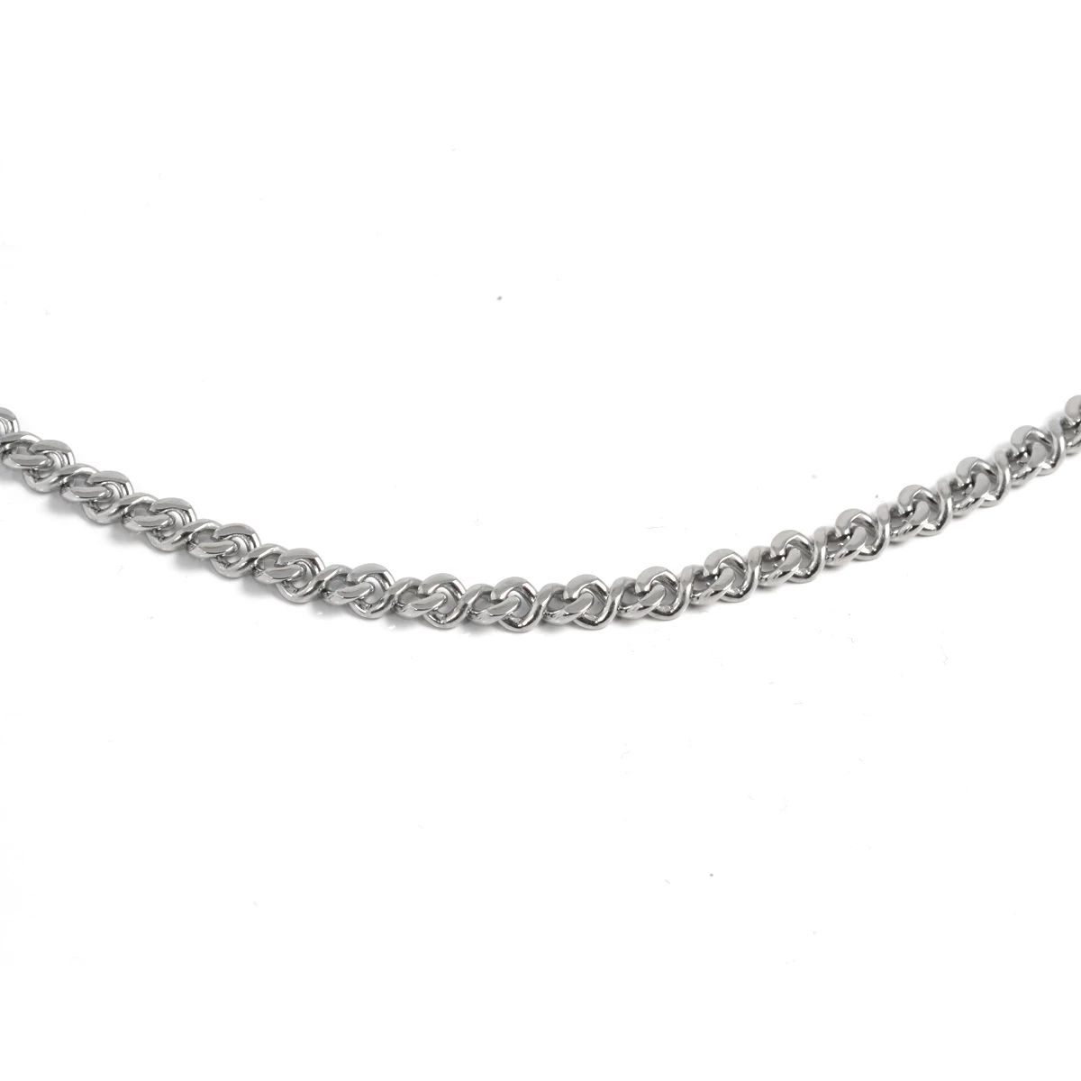 Fort Tempus 5 mm Silver-Tone Stainless Steel Curb Chain Necklace 4 Fort Tempus 5 mm Silver-Tone Stainless Steel Curb Chain Necklace - Image 2