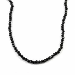 Collin Rowe Black Wooden Pearl Beaded Necklace