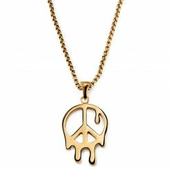 Otsu Fahrenheit | Melting Gold-tone Peace Necklace