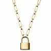 Lucleon Amager | 8 mm Gold-Tone Lock Cable Chain Necklace 2 Lucleon Amager | 8 mm Gold-Tone Lock Cable Chain Necklace -MEN NECKLACES shop 6 1.4387f28a355e92a93b095cbeb5225bd0
