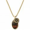Arkai Orisun | Gold-Tone & Mahogany Obsidian Oval Box Chain Necklace