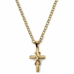 Lucleon Gold-Tone With Cross & Infinity Symbol Cable Chain Necklace