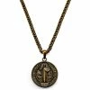 Lucleon Sanctus | Vintage Gold-Tone St. Benedict Medal Wheat Chain Necklace -MEN NECKLACES shop 6 1 4c482ad5fa52d1cba9da03f8579fe2dd