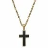 Lucleon Gold-Tone & Black Carbon Fibre Inlay Cross Cable Chain Necklace 2 Lucleon Gold-Tone & Black Carbon Fibre Inlay Cross Cable Chain Necklace -MEN NECKLACES shop 6 1 6b2d02a9370ea0a1d61669009b8828e7