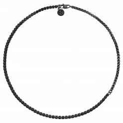 Lucleon Amager | Black Zirconia Stainless Steel Chain Necklace -MEN NECKLACES shop 6 1llamag