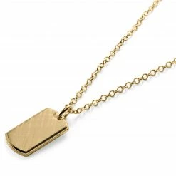 Lucleon Gold-Tone With Scratch Dog Tag Cable Chain Necklace -MEN NECKLACES shop 6 2.bbb36339b077d2579f0cbbc53198a4a2