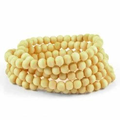 Collin Rowe Yellow Wooden Pearl Beaded Necklace -MEN NECKLACES shop 6 2 3 6