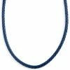 Collin Rowe 5 mm Blue Leather Woven Necklace