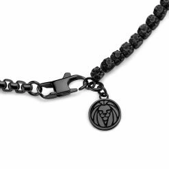 Lucleon Amager | Black Zirconia Stainless Steel Chain Necklace -MEN NECKLACES shop 6 3llamag