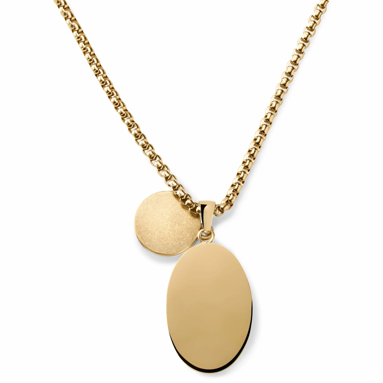 Arkai Orisun | Gold-Tone & Mahogany Obsidian Oval Box Chain Necklace 8 Arkai Orisun | Gold-Tone & Mahogany Obsidian Oval Box Chain Necklace - Image 6