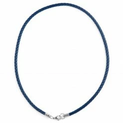 Collin Rowe 5 mm Blue Leather Woven Necklace -MEN NECKLACES shop 6 59 1 35 2 66 3 261 1