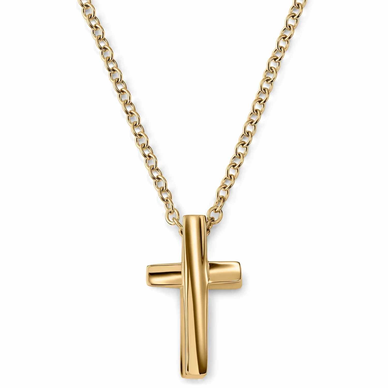 Lucleon Gold-Tone With Curvy Cross Cable Chain Necklace 3 Lucleon Gold-Tone With Curvy Cross Cable Chain Necklace