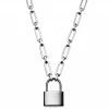 Lucleon Amager | 8 mm Silver-Tone Stainless Steel Lock Cable Chain Necklace -MEN NECKLACES shop 7 1.3ec85bab23b6422f83db37f49c55acca