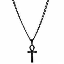 Lucleon Ankh | Black Stainless Steel Ankh Curb Chain Necklace -MEN NECKLACES shop 7 1.e4e2f9b809ee5ea95377b88a38084a3b