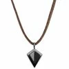 Lucleon Iconic | Brown Leather With Black Triangle Necklace -MEN NECKLACES shop 7 1 352 1