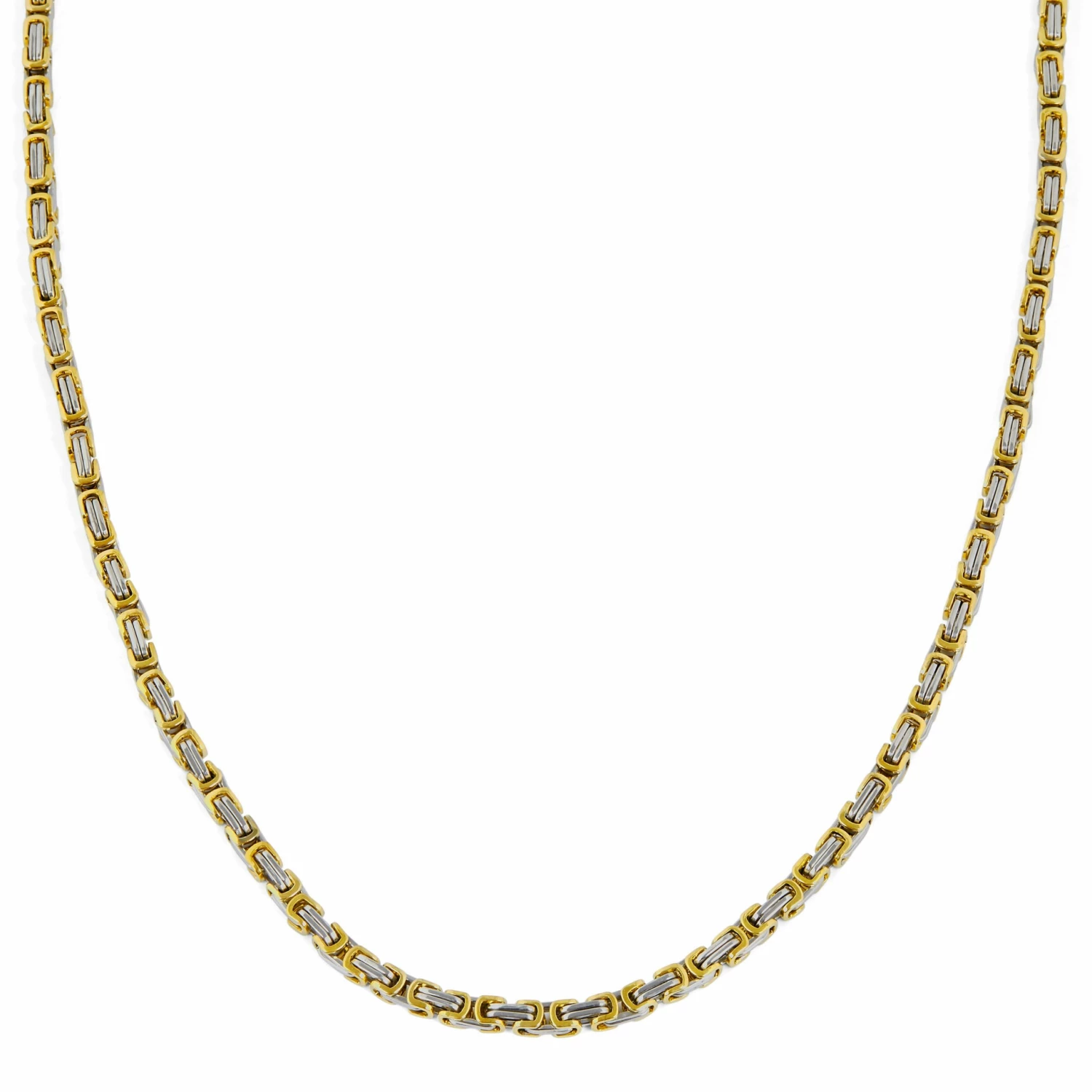 Fort Tempus 5 mm Silver- & Gold-Tone Byzantine Chain Necklace 3 Fort Tempus 5 mm Silver- & Gold-Tone Byzantine Chain Necklace
