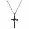 Fort Tempus Silver-Tone Stainless Steel With Black Cross & Silver-Tone Halo Cable Chain Necklace 1 Fort Tempus Silver-Tone Stainless Steel With Black Cross & Silver-Tone Halo Cable Chain Necklace -MEN NECKLACES shop 7 1 copy 25 1