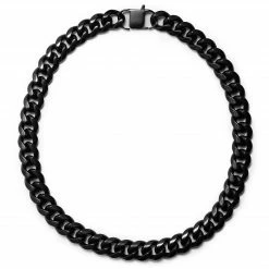 Lucleon 16 mm Black Stainless Cuban Chain Steel Necklace -MEN NECKLACES shop 7 2 black16mm