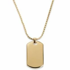 Lucleon Icarus | Gold-Tone Armor Plating Dog Tag Box Chain Necklace -MEN NECKLACES shop 7 2.5cf8dd4cc533fd88fdd4420b9c74fd03