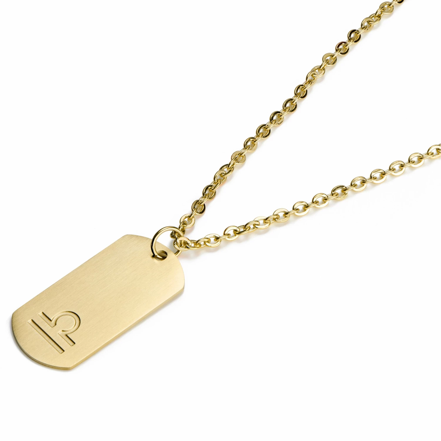 Lucleon Zodiac | Gold-Tone Libra Star Sign Dog Tag Cable Chain Necklace 4 Lucleon Zodiac | Gold-Tone Libra Star Sign Dog Tag Cable Chain Necklace - Image 2
