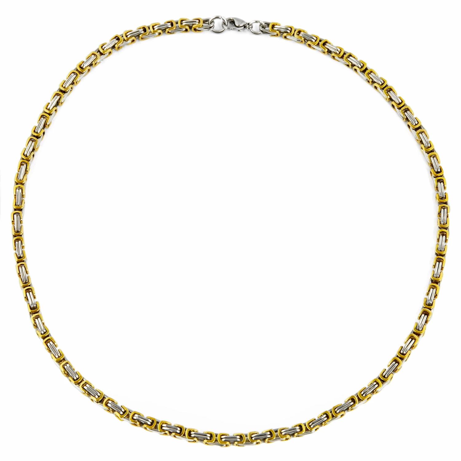 Fort Tempus 5 mm Silver- & Gold-Tone Byzantine Chain Necklace 4 Fort Tempus 5 mm Silver- & Gold-Tone Byzantine Chain Necklace - Image 2