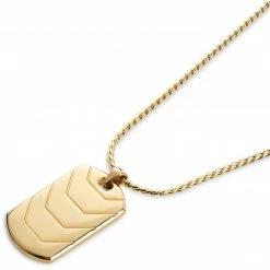 Lucleon Icarus | Gold-Tone Armor Plating Dog Tag Box Chain Necklace -MEN NECKLACES shop 7 3.915295a2e1324ea5f5bf93b1aca4cd32