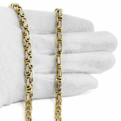 Fort Tempus 5 mm Silver- & Gold-Tone Byzantine Chain Necklace 8 Fort Tempus 5 mm Silver- & Gold-Tone Byzantine Chain Necklace -MEN NECKLACES shop 7 3 3 207