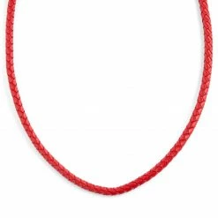 MEN NECKLACES shop 13 Collin Rowe 5 mm Red Leather Woven Necklace