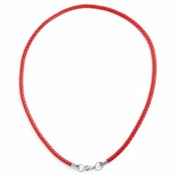 Collin Rowe 5 mm Red Leather Woven Necklace -MEN NECKLACES shop 7 276