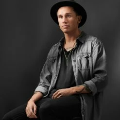 Arkai Orisun | Gold-Tone & Green African Jade Box Chain Necklace -MEN NECKLACES shop 8 1 24645 1