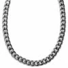 Lucleon 18 mm Silver-Tone Stainless Steel Cuban Chain Necklace -MEN NECKLACES shop 8 1 silver18mm 1