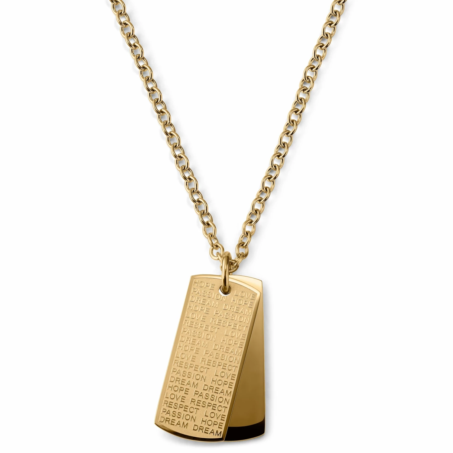Lucleon Gold-Tone With Motivational Dog Tag Cable Chain Necklace 3 Lucleon Gold-Tone With Motivational Dog Tag Cable Chain Necklace