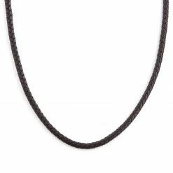 Collin Rowe 3 mm Brown Leather Woven Necklace
