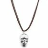 Lucleon Silver-Tone Skull Leather Iconic Necklace 1 Lucleon Silver-Tone Skull Leather Iconic Necklace -MEN NECKLACES shop 8 1 9 1 265 1 114 2 17 1