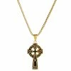 Fort Tempus Gold-Tone Celtic Cross Cable Chain Necklace -MEN NECKLACES shop 8 1 copy 22