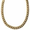 Lucleon 18 mm Gold-Tone Cuban Chain Necklace -MEN NECKLACES shop 8 1gold18mm