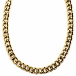 Lucleon 18 mm Gold-Tone Cuban Chain Necklace
