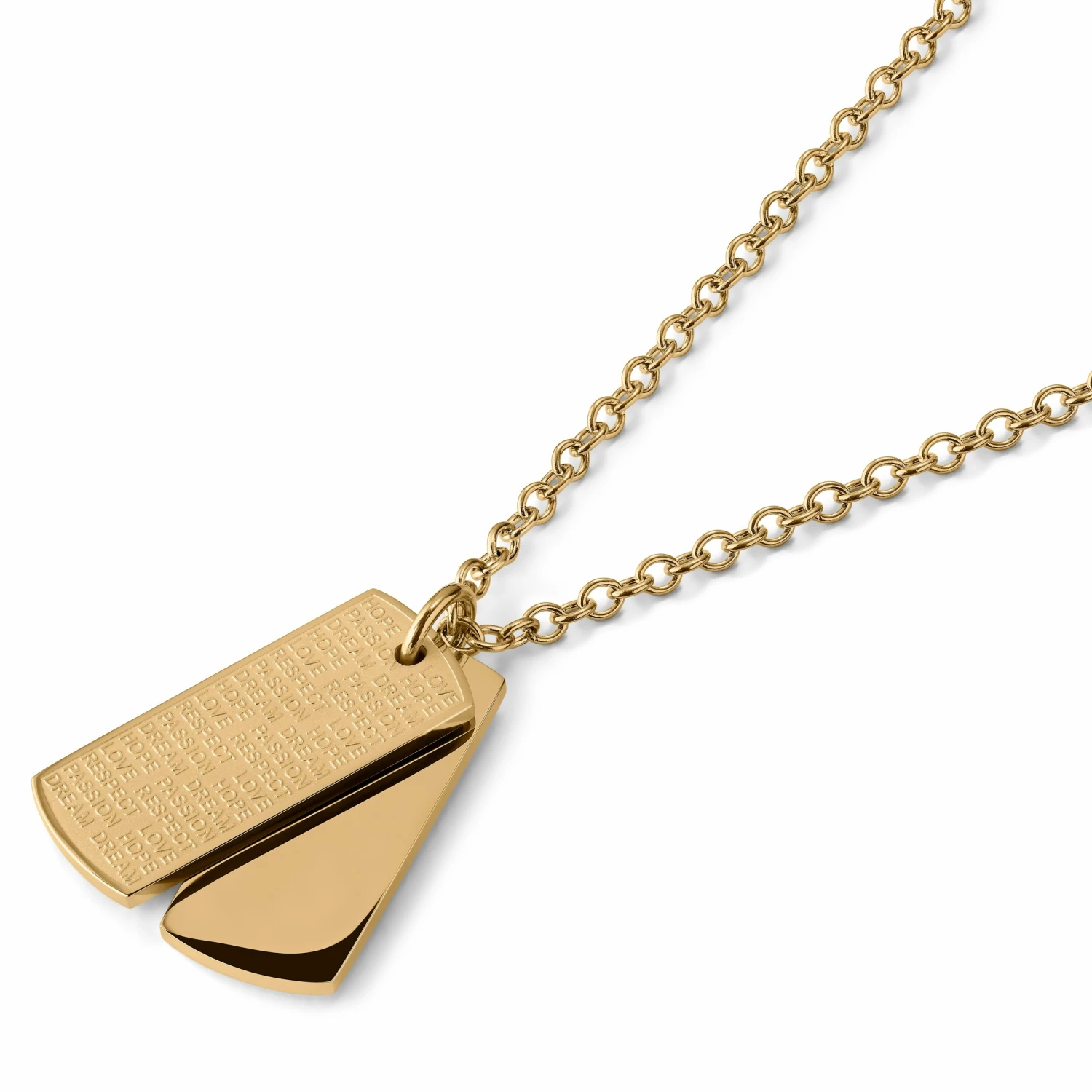 Lucleon Gold-Tone With Motivational Dog Tag Cable Chain Necklace 4 Lucleon Gold-Tone With Motivational Dog Tag Cable Chain Necklace - Image 2