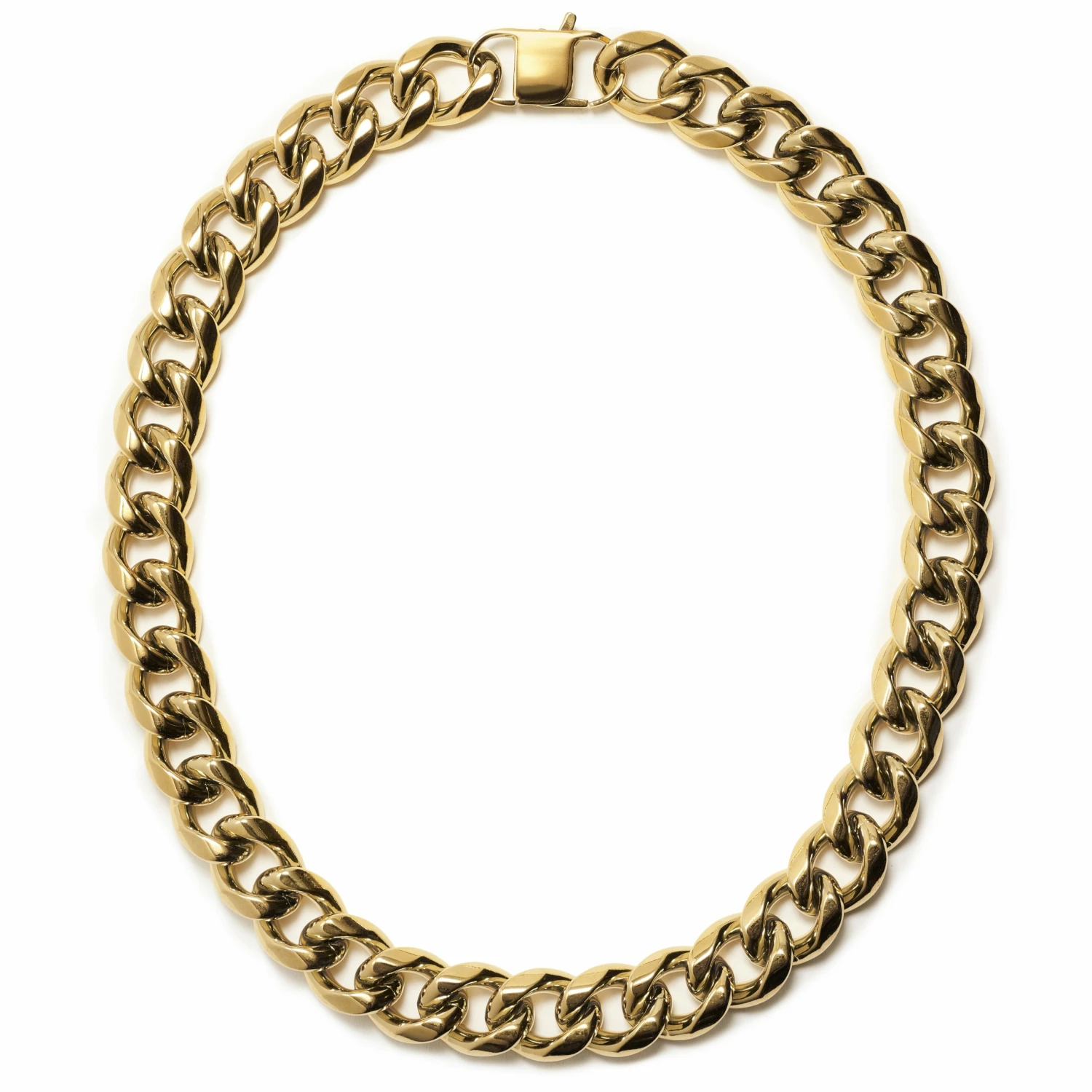 Lucleon 18 mm Gold-Tone Cuban Chain Necklace 4 Lucleon 18 mm Gold-Tone Cuban Chain Necklace - Image 2