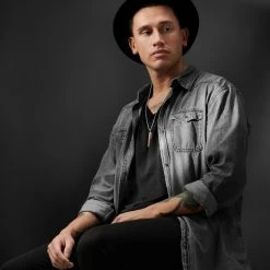 Arkai Orisun | Silver-Tone Stainless Steel & Red Jasper Necklace -MEN NECKLACES shop 9 1 24644