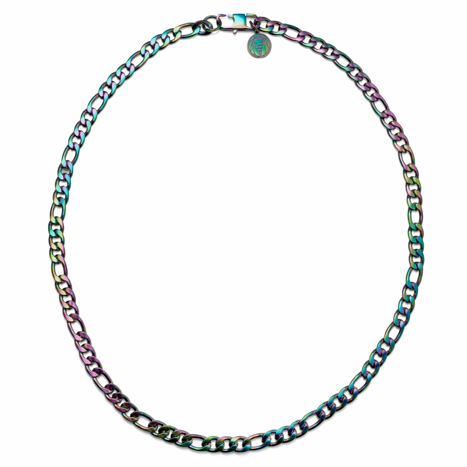 Lucleon Amager | 6 mm Rainbow Stainless Steel Figaro Chain Necklace 4 Lucleon Amager | 6 mm Rainbow Stainless Steel Figaro Chain Necklace - Image 2