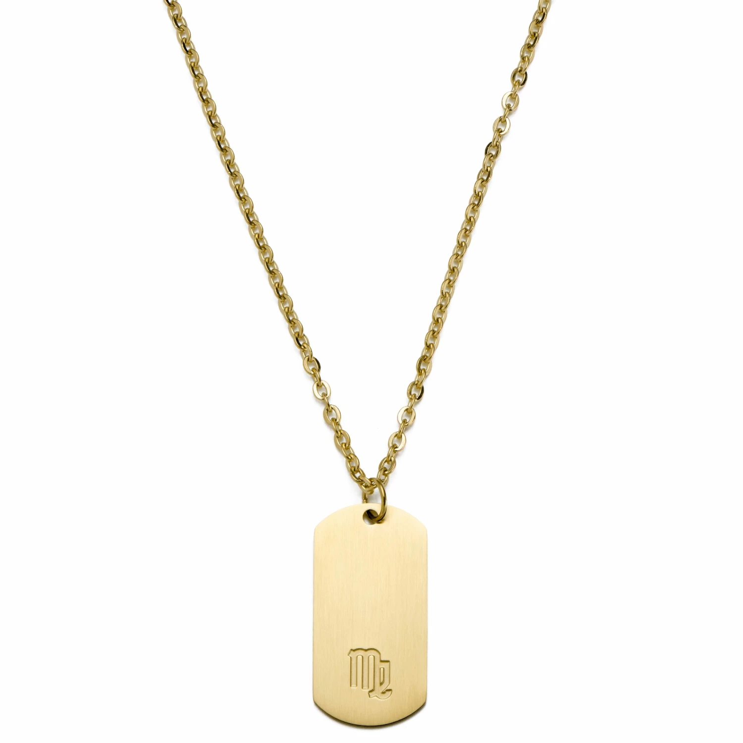 Lucleon Zodiac | Gold-Tone Virgo Star Sign Dog Tag Cable Chain Necklace 3 Lucleon Zodiac | Gold-Tone Virgo Star Sign Dog Tag Cable Chain Necklace