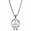 Otsu Fahrenheit | Silver-Tone Stainless Steel Melting Peace Box Chain Necklace -MEN NECKLACES shop 9 1.4ca879533512989bfee40f385f325bdc