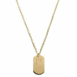 Lucleon Gold-Tone Dog Tag Cable Chain Necklace