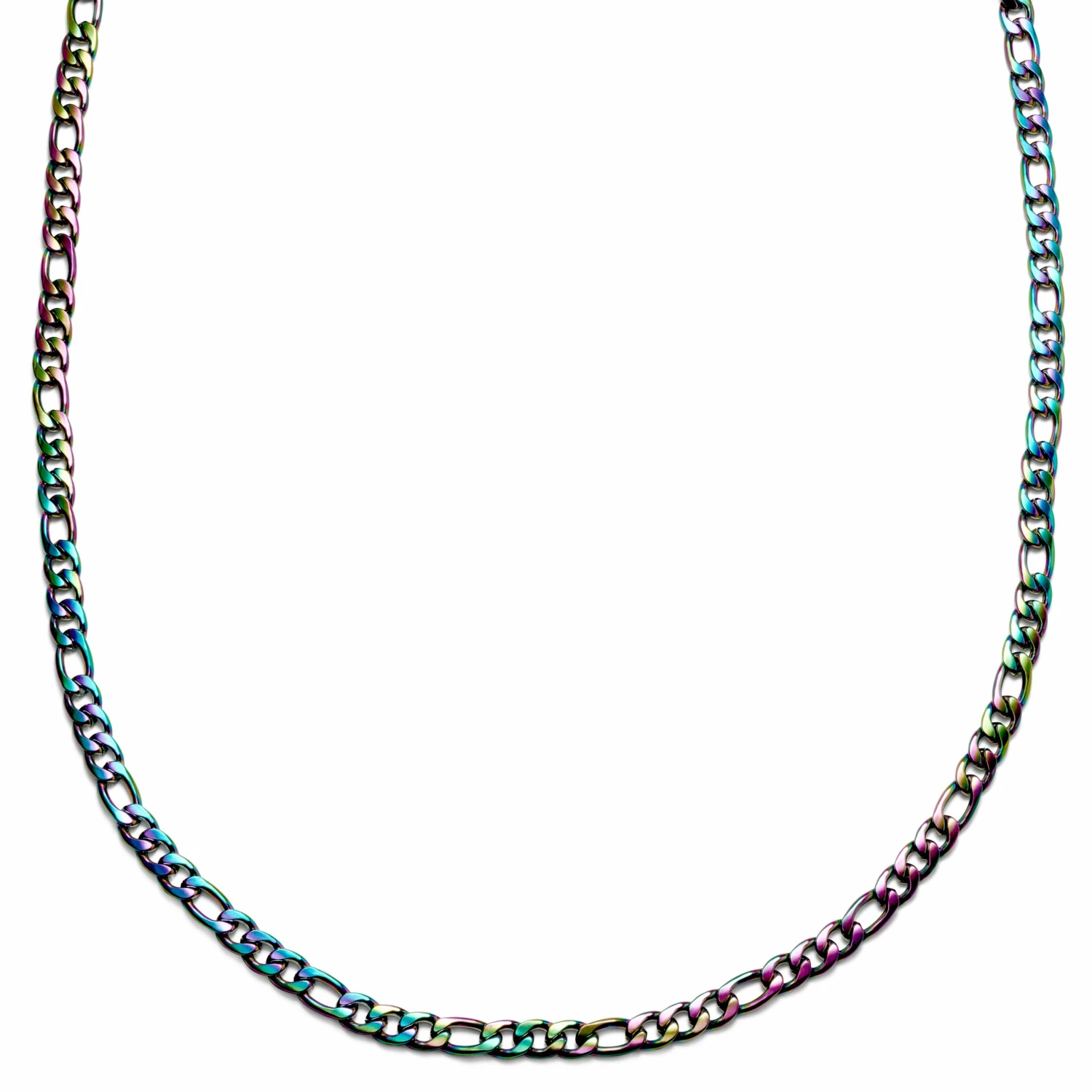 Lucleon Amager | 6 mm Rainbow Stainless Steel Figaro Chain Necklace 3 Lucleon Amager | 6 mm Rainbow Stainless Steel Figaro Chain Necklace