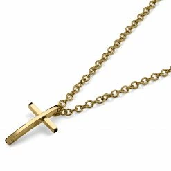 Lucleon Gold-Tone With Bend Cross Cable Chain Necklace -MEN NECKLACES shop 9 2 a549389bac8a90fca324f69f30eb8cc2