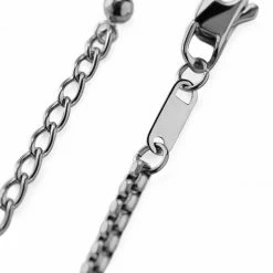 Arkai Orisun | Silver-Tone Stainless Steel & Black Onyx Box Chain Necklace -MEN NECKLACES shop 9 5.caca52a8fdb33f26f6cb0e72403cb553