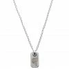 Lucleon Silver-Tone Stainless Steel Believe Dog Tag Cable Chain Necklace